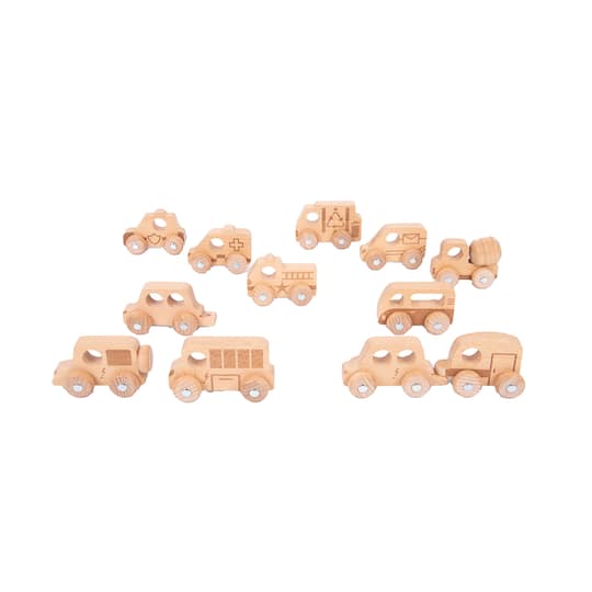 TickiT® Natural Wooden Vehicles Set